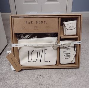 NWT Rae Dunn "LOVE" White Crossbody gift set with AirPod Case and Card Case